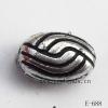 Antique Silver Acrylic Beads Oval 12x8mm Hole:1mm Sold by Bag
