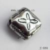 Antique Silver Acrylic Beads Diamond 12x12mm Hole:1.5mm Sold by Bag