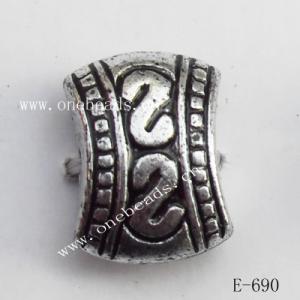 Antique Silver Acrylic Beads 8x11mm Hole:1mm Sold by Bag