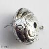 Antique Silver Acrylic Beads Flat Round 7x11mm Hole:1mm Sold by Bag
