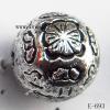 Antique Silver Acrylic Beads Round 10x10mm Hole:1mm Sold by Bag