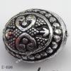 Antique Silver Acrylic Beads Oval 16x13mm Hole:1mm Sold by Bag