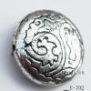 Antique Silver Acrylic Beads Flat Round 18x6mm Hole:1mm Sold by Bag