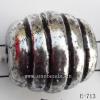 Antique Silver Acrylic Beads Fluted Drum 16x15mm Hole:3mm Sold by Bag