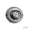 Antique Silver Acrylic Beads Flat Oval 18x22mm Hole:2mm Sold by Bag