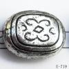 Antique Silver Acrylic Beads Flat Oval 22x17x8mm Hole:2mm Sold by Bag