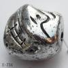 Antique Silver Acrylic Beads 22x20mm Hole:3mm Sold by Bag