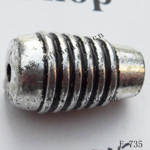 Antique Silver Acrylic Beads 15x26mm Hole:3mm Sold by Bag