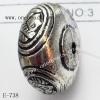 Antique Silver Acrylic Beads Rondelle 12x23mm Hole:2.5mm Sold by Bag