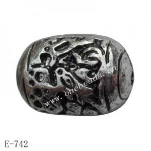 Antique Silver Acrylic Beads Column 20x28mm Hole:3mm Sold by Bag