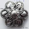 Antique Silver Acrylic Beads Flower 25x25x5mm Hole:2mm Sold by Bag