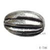 Antique Silver Acrylic Beads Fluted Oval 18x30mm Hole:1mm Sold by Bag