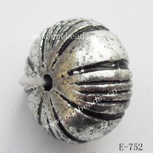 Antique Silver Acrylic Beads Rondelle 12x12x8mm Hole:1mm Sold by Bag