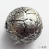 Antique Silver Acrylic Beads Round 12mm Hole:1mm Sold by Bag