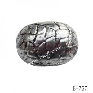 Antique Silver Acrylic Beads Oval 10x15mm Hole:1mm Sold by Bag