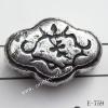 Antique Silver Acrylic Beads 17x12x8mm Hole:2mm Sold by Bag