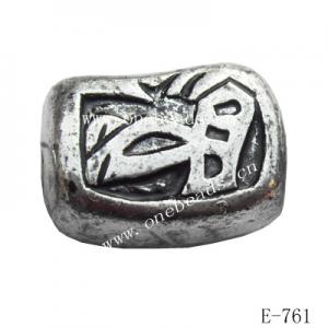 Antique Silver Acrylic Beads 16x12x9mm Hole:1.5mm Sold by Bag