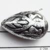 Antique Silver Acrylic Beads Teardrop 18x11x7mm Hole:1mm Sold by Bag