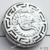 Antique Silver Acrylic Beads Coin 17x17x4mm Hole:1mm Sold by Bag