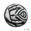 Antique Silver Acrylic Beads Coin 20x20x5mm Hole:1mm Sold by Bag