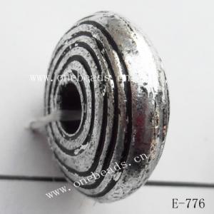 Antique Silver Acrylic Beads Rondelle 14x6mm Hole:4mm Sold by Bag