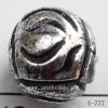 Antique Silver Acrylic Beads Flat Round 14x12mm Hole:2mm Sold by Bag