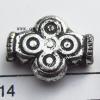 Antique Silver Acrylic Beads Flat Bottle 18x15x5mm Hole:3mm Sold by Bag