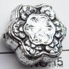 Antique Silver Acrylic Beads Flower 18x18x7mm Hole:1mm Sold by Bag
