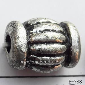 Antique Silver Acrylic Beads 15x12mm Hole:3mm Sold by Bag