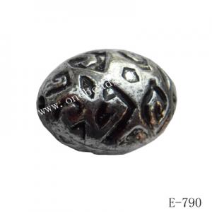 Antique Silver Acrylic Beads Oval 15x20mm Hole:2mm Sold by Bag