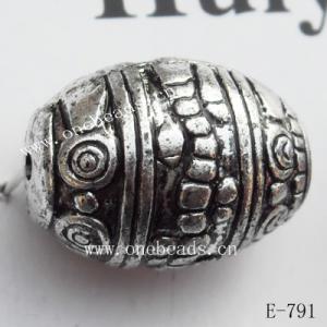 Antique Silver Acrylic Beads Drum 20x15mm Hole:1.5mm Sold by Bag
