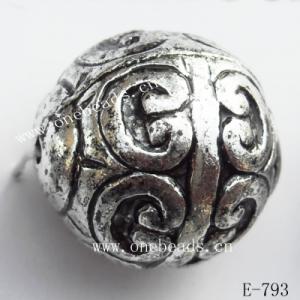 Antique Silver Acrylic Beads Round 19mm Hole:2mm Sold by Bag