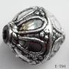 Antique Silver Acrylic Beads Round 19x19mm Hole:2mm Sold by Bag