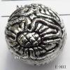 Antique Silver Acrylic Beads Round 20mm Hole:1mm Sold by Bag