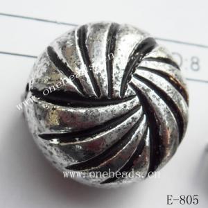 Antique Silver Acrylic Beads Rondelle 23x15mm Hole:2mm Sold by Bag