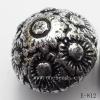 Antique Silver Acrylic Beads Flat Round 23x22mm Hole:2mm Sold by Bag