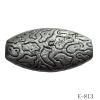 Antique Silver Acrylic Beads Flat Drum 20x40x8mm Hole:2.5mm Sold by Bag