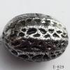 Antique Silver Acrylic Beads Oval 16x11mm Hole:1mm Sold by Bag