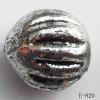 Antique Silver Acrylic Beads Round 14x14mm Hole:1mm Sold by Bag