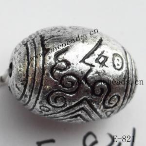 Antique Silver Acrylic Beads Oval 16x12mm Hole:2mm Sold by Bag