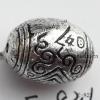 Antique Silver Acrylic Beads Oval 16x12mm Hole:2mm Sold by Bag