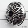 Antique Silver Acrylic Beads Flat Round 17x8mm Hole:3.5mm Sold by Bag