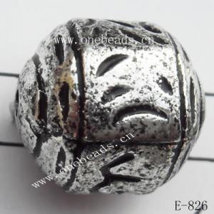 Antique Silver Acrylic Beads 15x13mm Hole:2mm Sold by Bag
