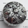 Antique Silver Acrylic Beads Coin 16x10mm Hole:2.5mm Sold by Bag