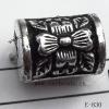 Antique Silver Acrylic Beads Column 15x11mm Hole:2mm Sold by Bag