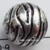 Antique Silver Acrylic Beads Round 16mm Hole:1mm Sold by Bag