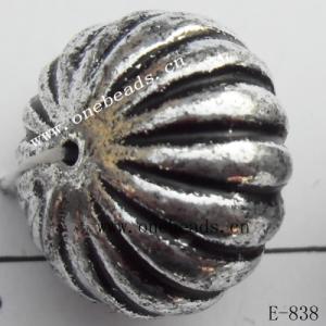 Antique Silver Acrylic Beads Rondelle 18x12mm Hole:1mm Sold by Bag