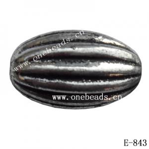 Antique Silver Acrylic Beads Oval 12x21mm Hole:2mm Sold by Bag