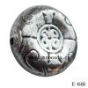 Antique Silver Acrylic Beads Flat Round 24x10mm Hole:2.5mm Sold by Bag