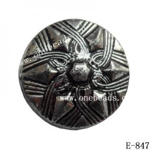 Antique Silver Acrylic Beads Coin 23x12mm Hole:2.5mm Sold by Bag